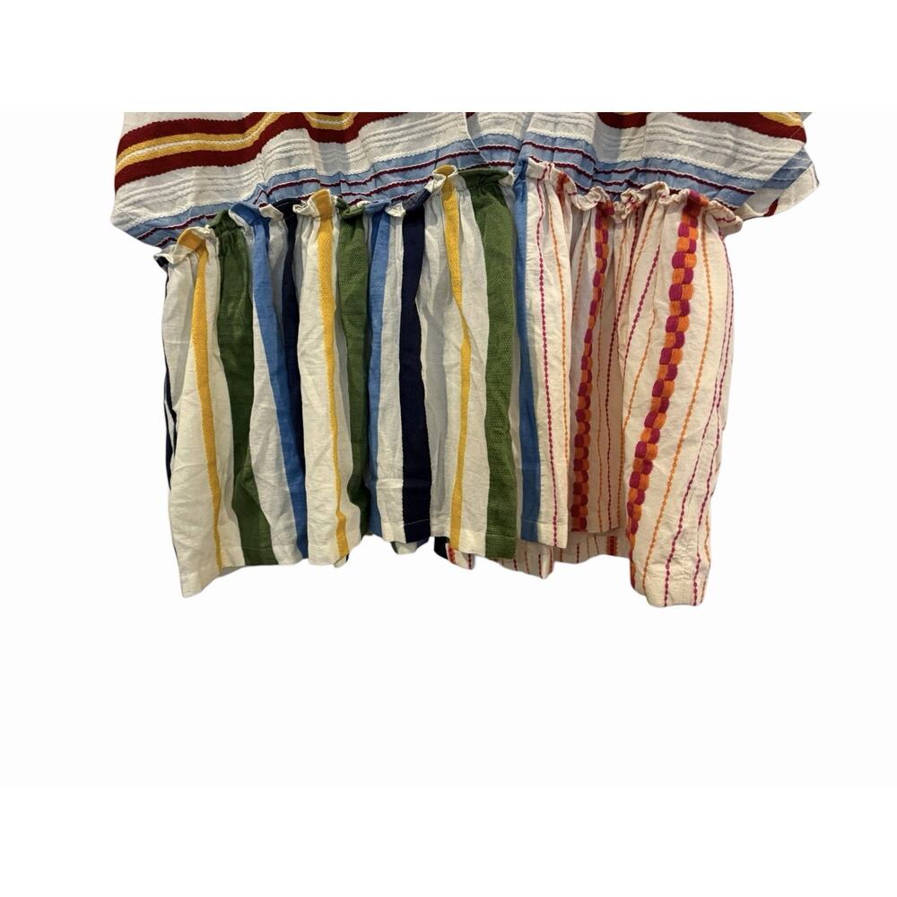 NWT Lou & Grey Multicolored Stitch Peplum Top Womens’ XXL Boho Rainbow Preppy - Picture 5 of 9